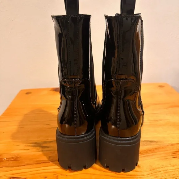 Target Black Patent Chelsea Boots Size 9 Lug Sole - Picture 4 of 8